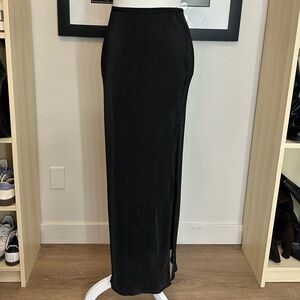 Fashion Nova Black Pencil Maxi Skirt with Slit